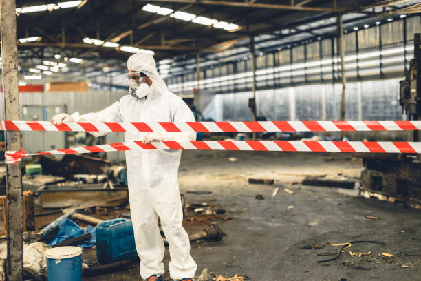 Professional Sewage Cleanup technician working in Sparta, IL
